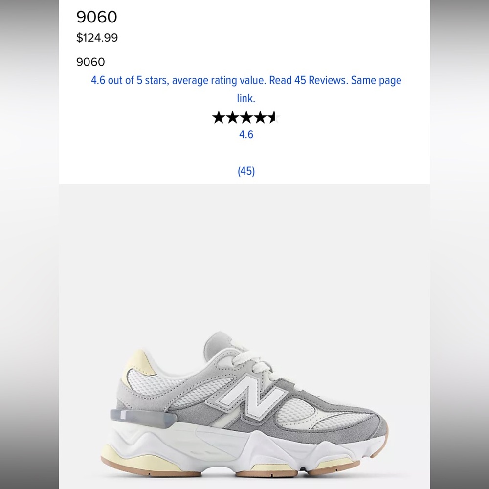 NEW! Baby toddler new balance NB 9060 shoes sz 9